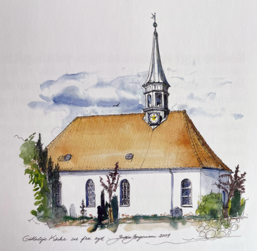 Tegning af Gilleleje Kirke